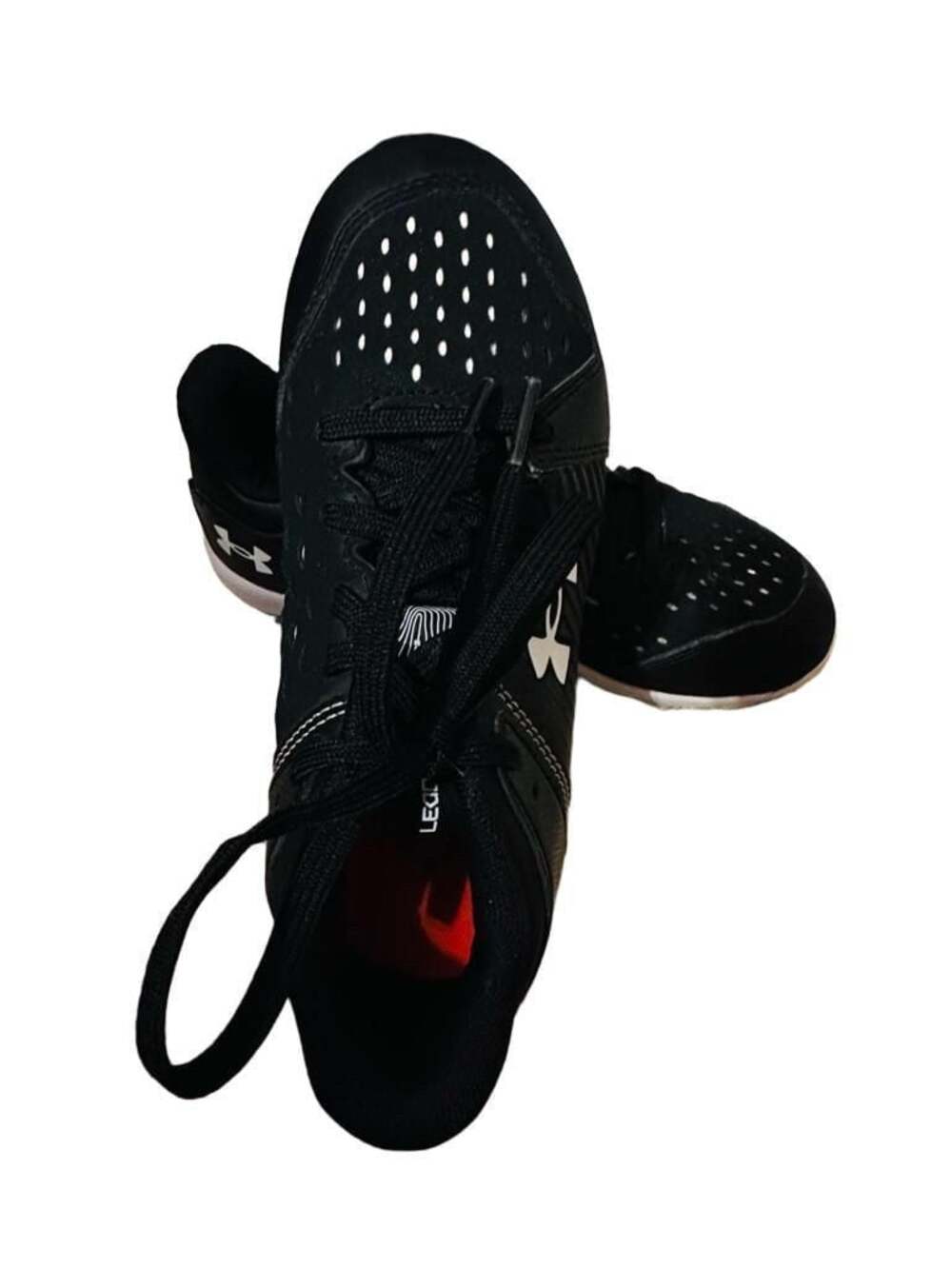 Under Armour Leadoff Low RM Youth Baseball Cleats Black White Size 13Y